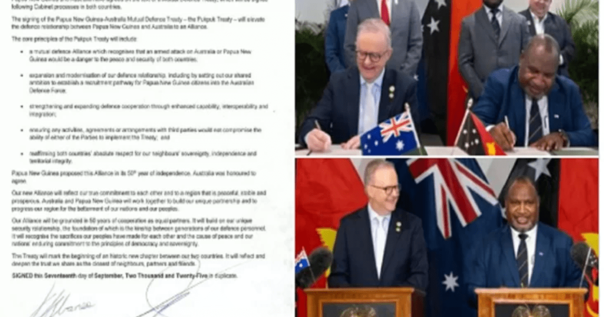 Australia-PNG Teken Pakta Perang, Bela Jika Diserang